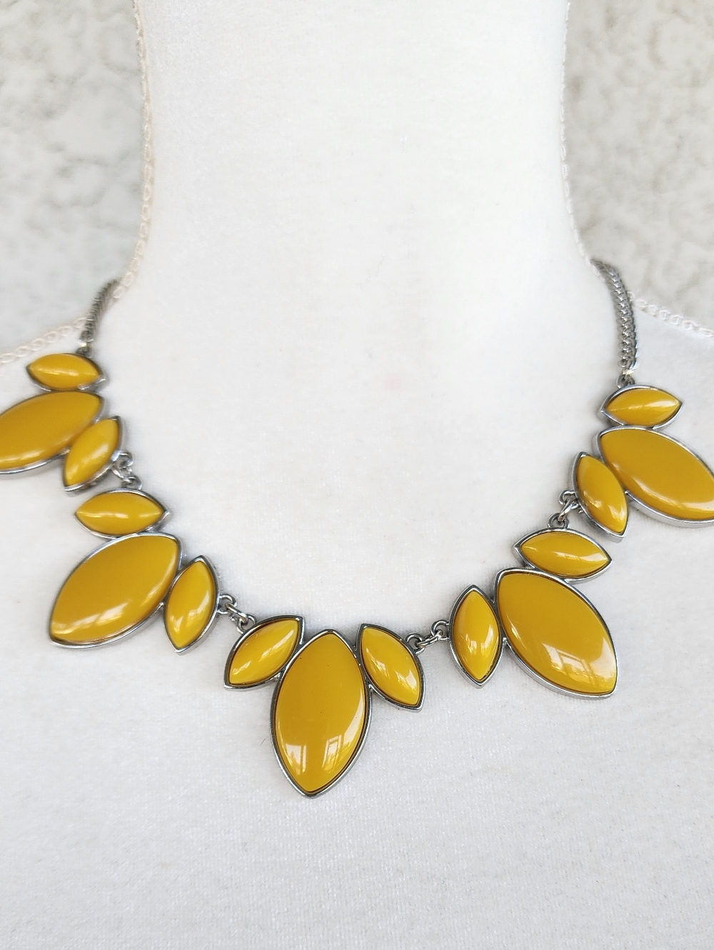 Charming Charlie Yellow Marquise Statement Necklace